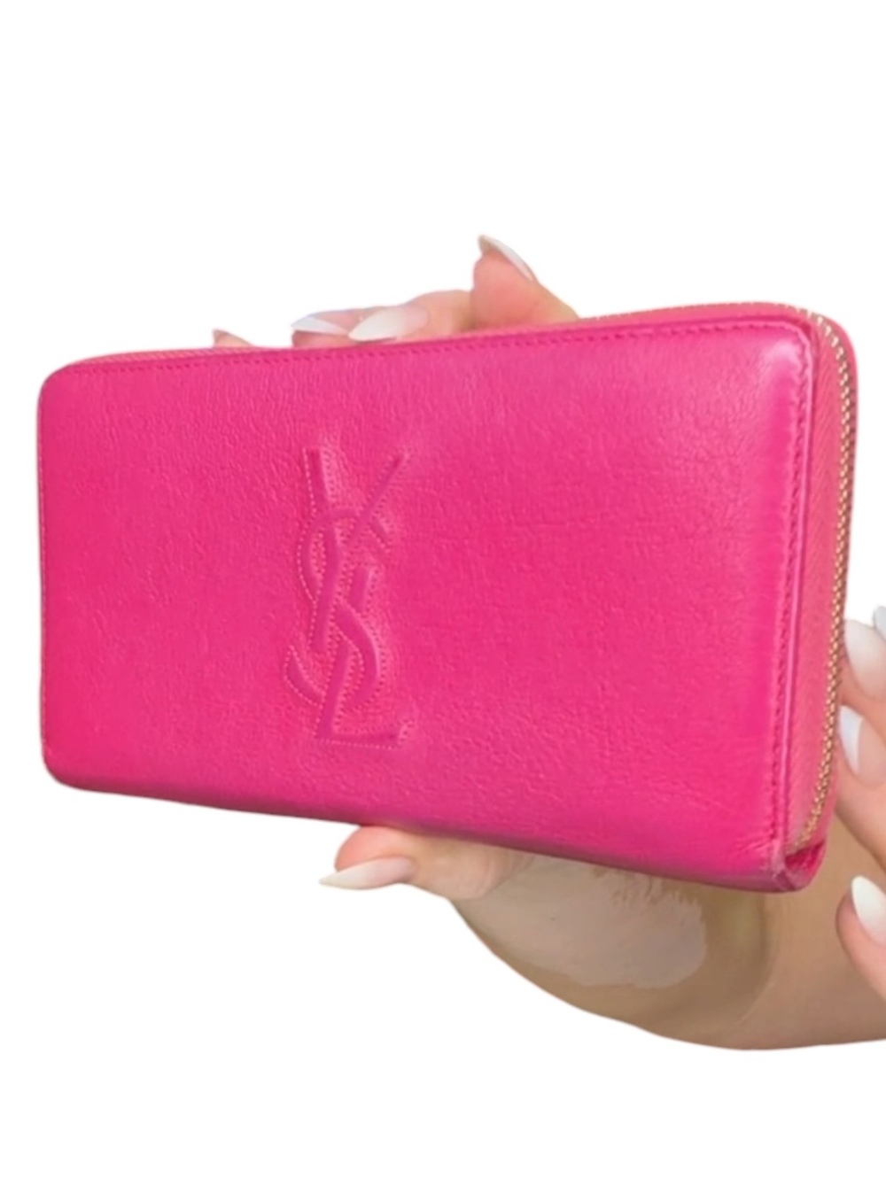Saint Laurent Pink Leather Zip-Around Wallet - Picture 3 of 11